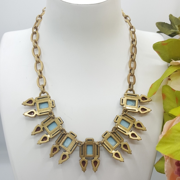 ✅J. Crew Turquoise Spike Statement Necklace - Picture 3 of 5